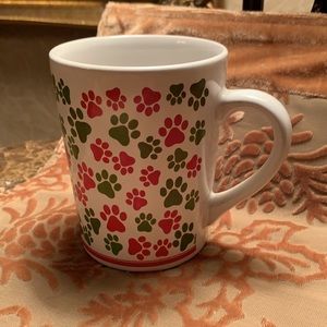 Holiday Red & Green Paw print mug Dishwasher & Microwave Safe